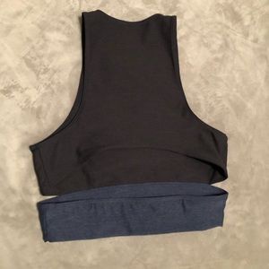 Outdoor Voices Slash Back Crop Sports Bra Tri Tone